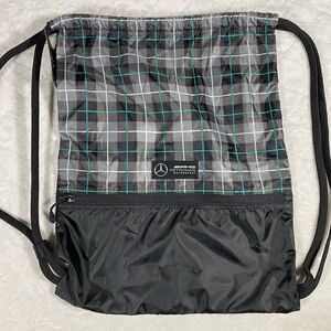 Mercedes AMG Petronas Motorsport Formula F1 Plaid Drawstring Bag Sack Logo NWT